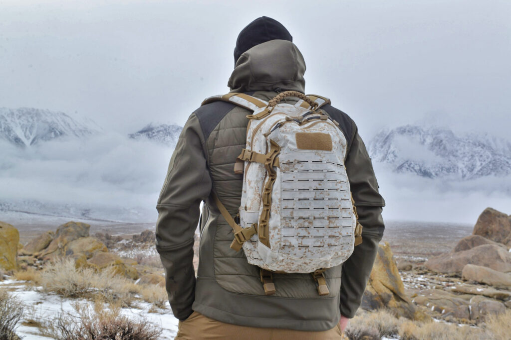 Typical example of laser cut MOLLE on Direct Action backpack