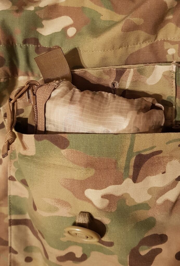 The bag in a smocks pocket