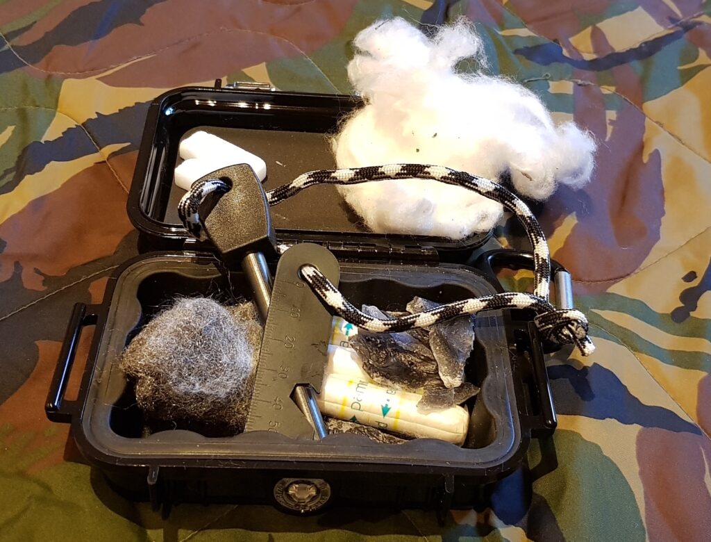 Contents of a tinder box
