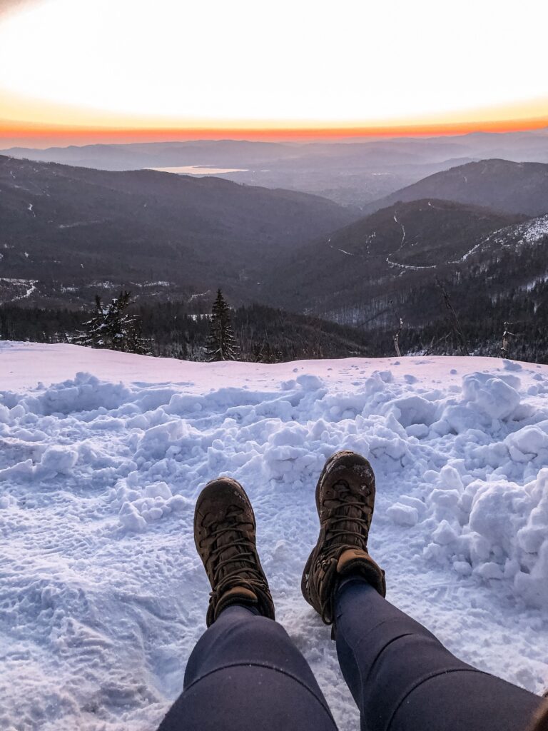 Hiking on hills and snow are no problem for Salomon Forces boots